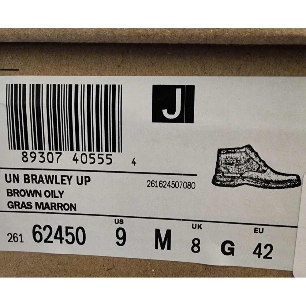 Clarks® (Men's 9 M) Un Brawley™ Up Boot in Brown Oily Leather‎ - $160